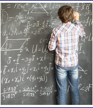 Student at chalkboard